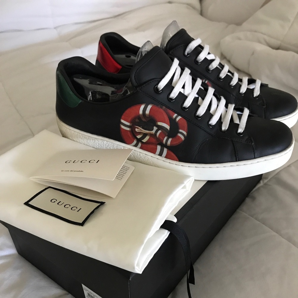 Gucci Men’s New Ace Kingsnake Print Sneakers